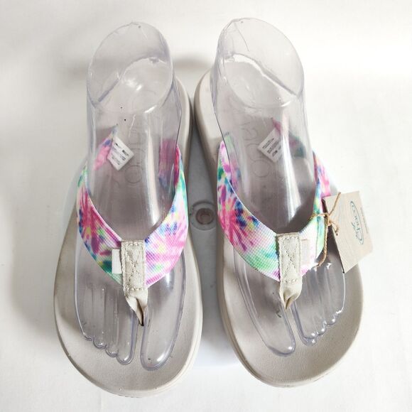 New Chaco Flip Flops Tie Dye Chillos Colorful Womens Size 8 NWT Comfort Sandals - Picture 7 of 14